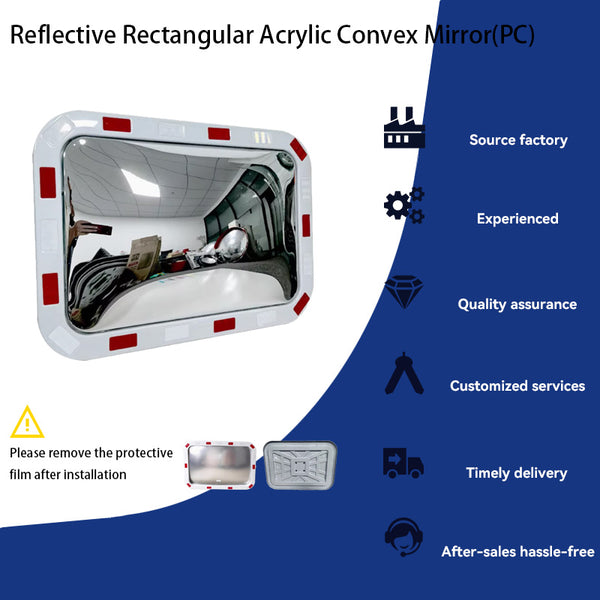 Reflective Rectangular Acrylic Convex Mirror(PC)